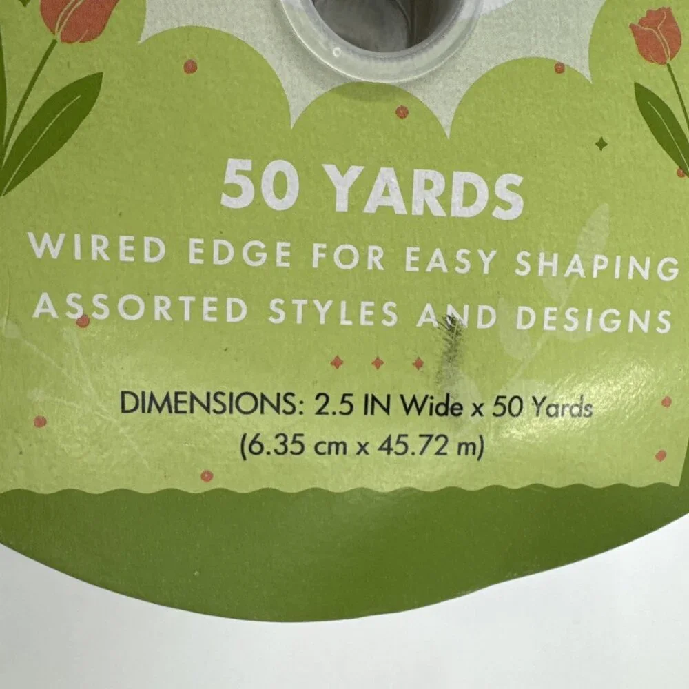 Decorative Wired Ribbon Enjoy The Journey 50 Yd Camper Wreath Craft Members Mark